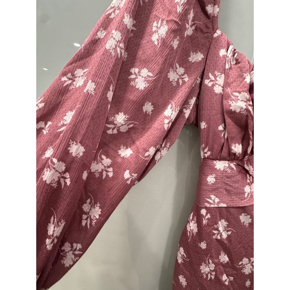 B. Darlin Floral Print Long Sleeve Midi Dress With Tie Back - Picture 7 of 8